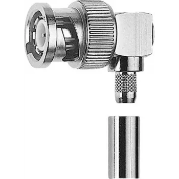 TELEGÄRTNER connettore maschio BNC angolare a crimpare/saldare 50 Ohm per RG-174/RG-188/RG-316 (J01000A0033)