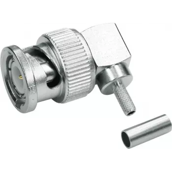 Telegärtner connettore BNC angolare crimp 75 Ohm per RG-59 B/U, saldare/crimp, maschio, 1 pezzo J01002A1356