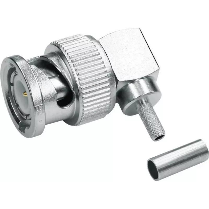 Telegärtner connettore BNC angolare crimp 75 Ohm per RG-59 B/U, saldare/crimp, maschio, 1 pezzo J01002A1356