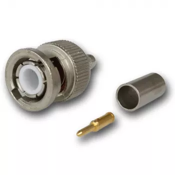 Telegärtner connettore BNC crimp 50 Ohm per RG-58 C/U, G01 Professional, nichel/oro, confezione da 250 J01000A1255S