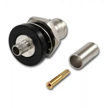 Telegärtner presa BNC da cavo crimp G01 50 Ohm, crimp/crimp, flangia isolata, A1305, Z04, G01 (RG-58 C/U) - 5 pezzi