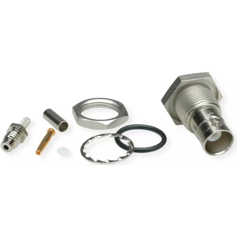 Telegärtner BNC presa a incasso crimp/crimp 50 Ohm per RG-316/U, nichel/oro