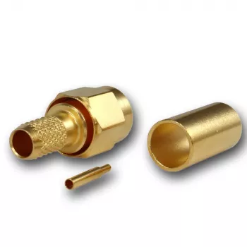 Telegärtner spina SMA per cavo a crimpare/saldare G01, RG-58C/U, oro, 1 pezzo (J01150A0041Z)