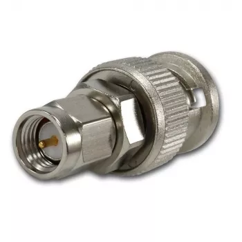 Telegärtner Adattatore coassiale BNC maschio a SMA maschio, 50 Ohm, DC-4 GHz, ottone nichelato J01008A0018