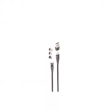 ShiverPeaks BS14-19020 Cavo di ricarica USB magnetico 6-in-1 540°, 60W, 1 m, nero
