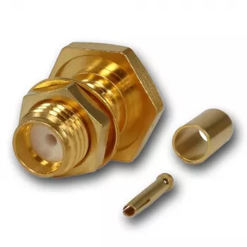 Telegärtner Connettore SMA femmina crimp da incasso per RG-316/U, dorato, 50 Ohm, DC-6 GHz J01151A0001Z