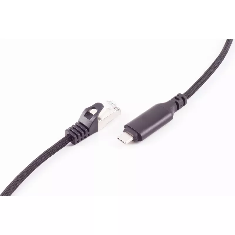 SHIVERPEAKS cavo adattatore USB-C a RJ45 Gigabit Ethernet, alluminio, nero, 1m (BS14-51025)