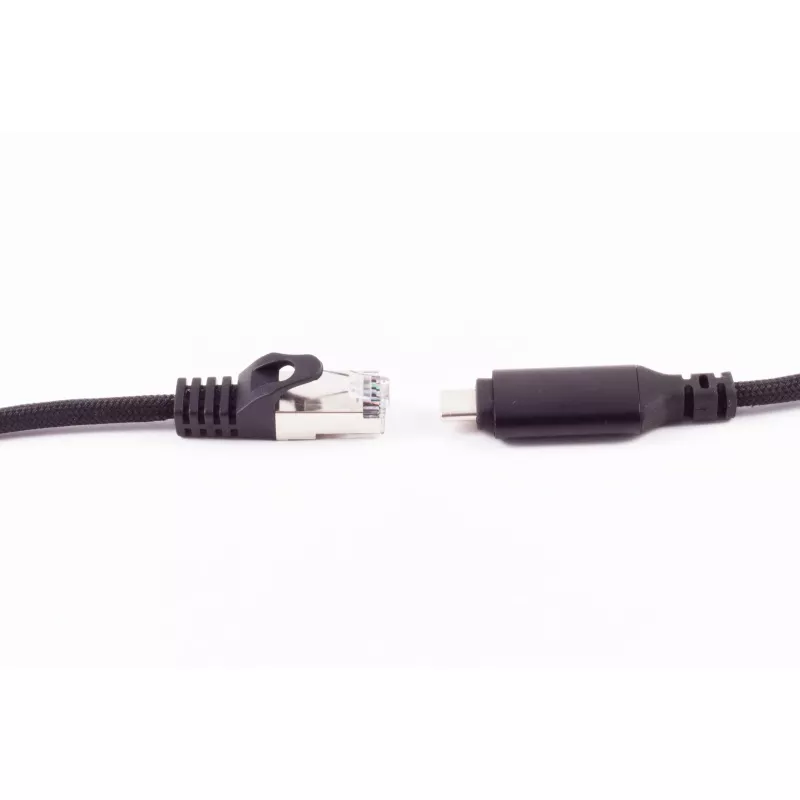 SHIVERPEAKS cavo adattatore USB-C a RJ45 Gigabit Ethernet, alluminio, nero, 1m (BS14-51025)
