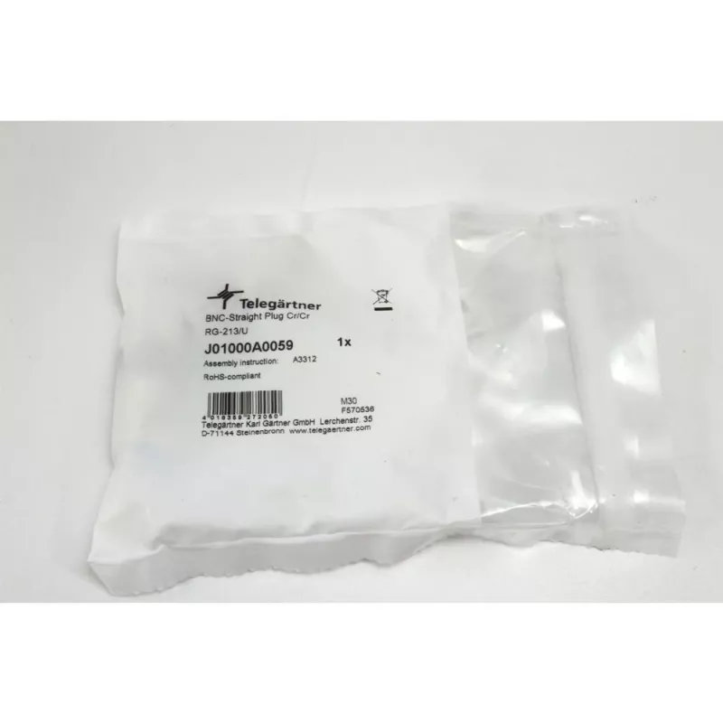 Telegärtner spina BNC per cavo a crimpare, 50 Ohm, RG-213/U, 1 pezzo (J01000A0059)