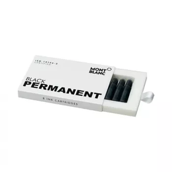 Montblanc Permanent Black cartucce d'inchiostro per penna stilografica, confezione da 8 (107757)