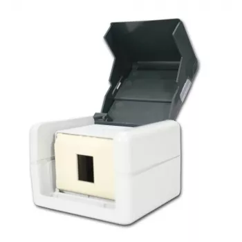 TELEGÄRTNER H02000A0069 AMJ-S K Cat.6A presa dati RJ45 schermata a 2 porte, grigio chiaro/bianco