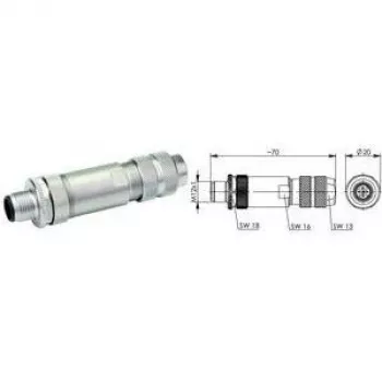 TELEGÄRTNER M12 D-codificato Cat.5 connettore assemblabile sul campo, 4 poli, schermato, dritto J80026A0200