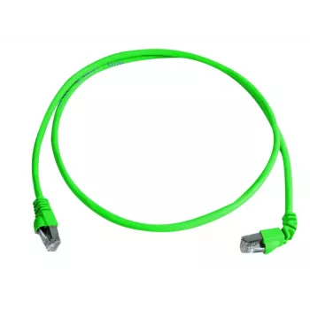 Telegärtner MP8 FS 500 cavo patch Cat.6a SFTP, RJ45 su RJ45, 2 m, verde, connettore 90°, senza alogeni L00001A0156