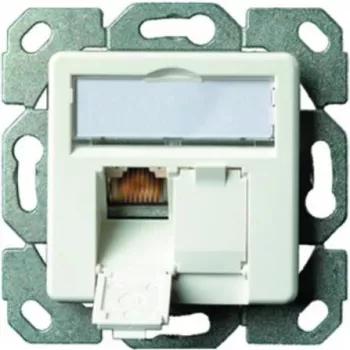 TELEGÄRTNER J00020A0523 AMJ-S Cat.6A presa RJ45 da incasso schermata, 2 posti, bianco puro