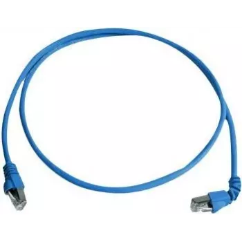 Telegärtner cavo patch S/FTP Cat 6A, PiMF, 3,0 m, blu, un RJ45 angolato, LSZH L00002A0177
