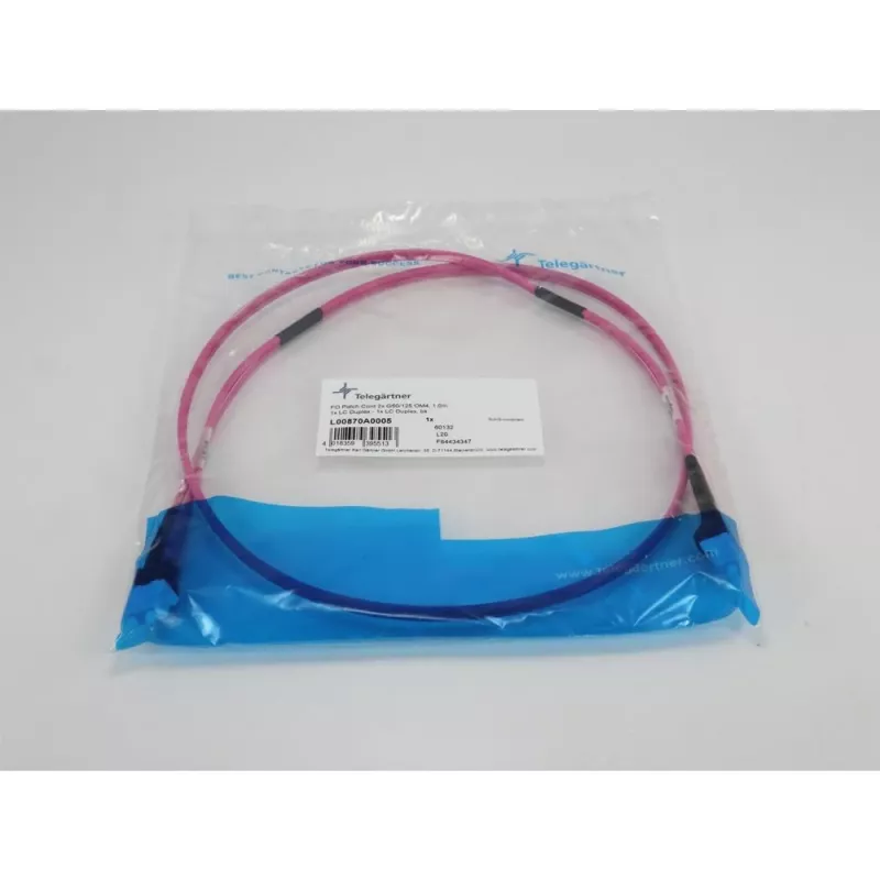 Telegärtner Cavo patch in fibra ottica multimodale OM4 LC su LC da 1 m, viola