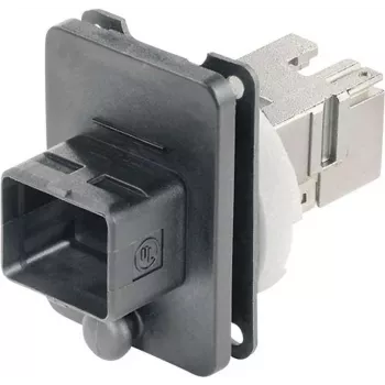 TELEGÄRTNER J80020A0005 Presa a flangia RJ45 set di accoppiamento variante 4, 8P8C, Cat.6A, schermato, nero