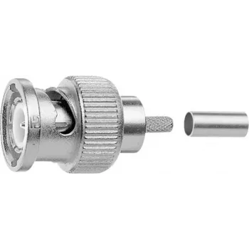 Telegärtner Connettore maschio BNC a crimpare 50 Ohm per RG-142B/U, Professional, confezione da 5 J01000A0008