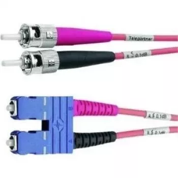 Telegärtner Cavo patch in fibra ottica ST su SC duplex multimodale OM4, 50/125µm, 3 m, aqua L00892A0072