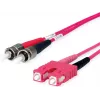 Telegärtner Cavo patch in fibra ottica ST su SC duplex multimodale OM4, 50/125µm, 3 m, aqua L00892A0072