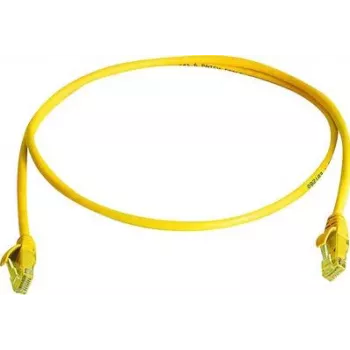 Telegärtner 100008205 Cavo patch RJ45, CAT 5e, 1,0 m, giallo, U/UTP, LSZH, con protezione antitorsione