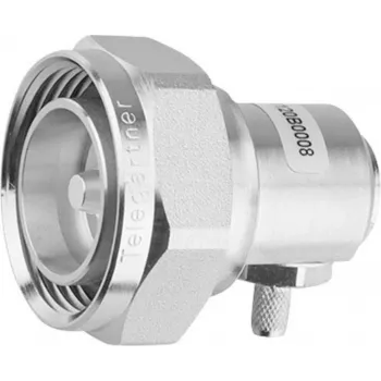Telegärtner connettore maschio angolare 7-16 DIN, 50 Ohm, argento, connessione a morsetto J01120C0010