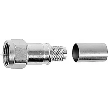 Telegärtner connettore maschio F, dritto, 75 Ohm, crimp/a vite, ottone nichelato, per RG59/RG6 J01600A0009