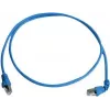 Telegärtner cavo patch S/FTP Cat 6A, PiMF, 1,0 m, blu, un RJ45 angolare, LSZH, 10 Gbps L00000A0198