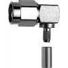 TELEGÄRTNER RP-SMA connettore maschio angolare crimp per RG-58C/U, 50 Ohm, dorato