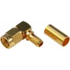 TELEGÄRTNER RP-SMA connettore maschio angolare crimp per RG-58C/U, 50 Ohm, dorato