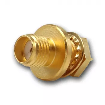 Telegärtner connettore femmina SMA da incasso, montaggio frontale, anello di tenuta, Z27, oro, confezione da 5 (J01151A1081)