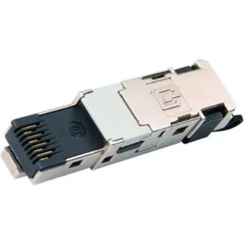 Telegärtner J80026A0047 connettore RJ45 schermato Cat.6A per montaggio in campo, senza attrezzi, T568B, pressofusione di zinco, nero