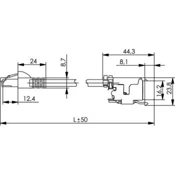 Telegärtner L00004A0128 cavo patch Cat.6A S/FTP, 7,5 m, grigio
