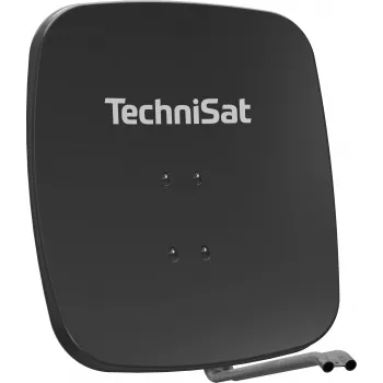 TechniSat SATMAN 65 PLUS parabola satellitare – 65 cm, guadagno 35,7 dBi, HDTV, montaggio su palo, grigio chiaro