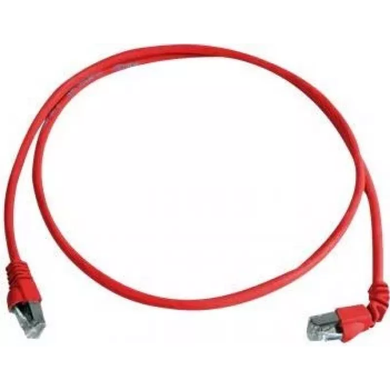Telegärtner cavo patch S/FTP Cat 6A, PiMF, 1 m, rosso, un connettore angolare, LSZH L00000A0196