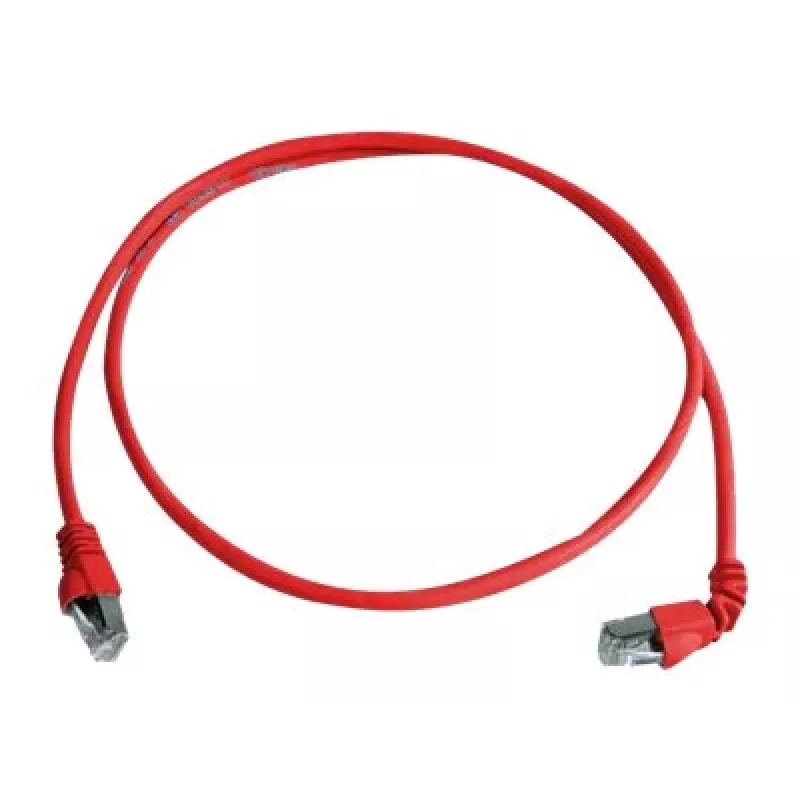 Telegärtner cavo patch S/FTP Cat 6A, PiMF, 1 m, rosso, un connettore angolare, LSZH L00000A0196