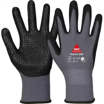 HASE SAFETY GROUP AG 508150 9 Guanti da lavoro con rivestimento in schiuma di nitrile e nylon, taglia 9, grigio/nero