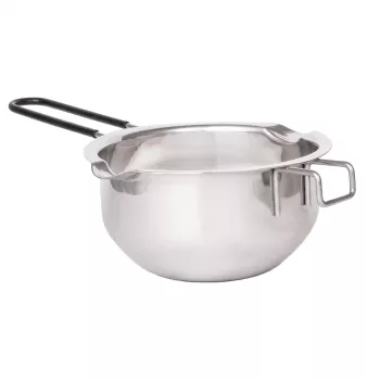 Lurch bagnomaria in acciaio inox scodella per fusione, argento, diametro 11 cm, 350 ml, con beccuccio e ganci di appoggio (70276)