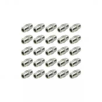 SHIVERPEAKS Connettore F da incasso, femmina a femmina, ghiera grande, confezione da 25 BS85300-A-SET25