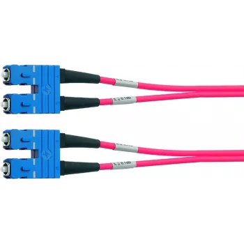 Telegärtner L00880A0028 Patch cord in fibra ottica SC a SC OM4 duplex, 1 m, viola