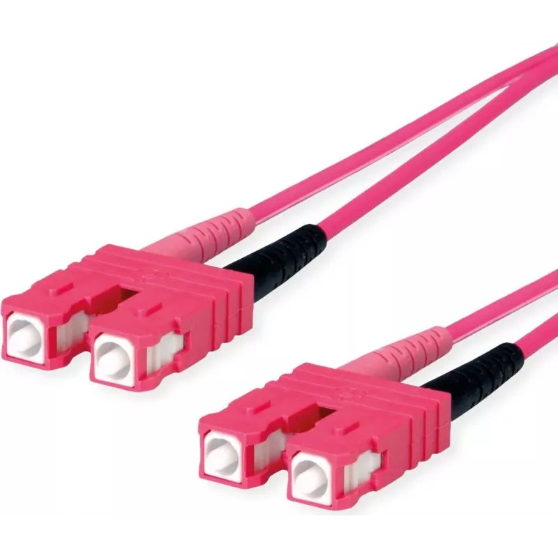 Telegärtner L00880A0028 Patch cord in fibra ottica SC a SC OM4 duplex, 1 m, viola