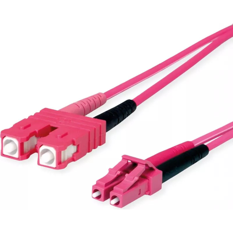 Telegärtner L00890A0111 Patch cord in fibra ottica OM4 duplex, SC a LC, LSZH, viola, 1 m