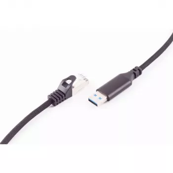 SHIVERPEAKS Cavo adattatore USB-A a RJ45 Gigabit Ethernet, 1 m, nero BS14-52025