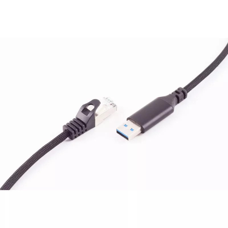 SHIVERPEAKS Cavo adattatore USB-A a RJ45 Gigabit Ethernet, 1 m, nero BS14-52025