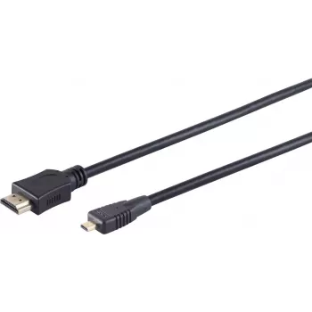 S CONN MAXIMUM CONNECTIVITY Cavo Micro HDMI High Speed con Ethernet, nero, 0,5 m (77470-0.5-3)