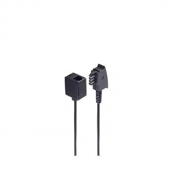 SHIVERPEAKS BASIS-S Adattatore telefonico spina TAE-F a connettore femmina Western 6/4, 0,2 m, nero BS71020