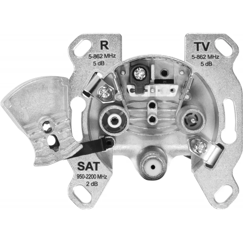 TechniSat TECHNIPRO SV600 V2 presa a muro per antenna a 3 fori con disaccoppiamento a diodi DC (TV, radio, SAT) 0004/3075