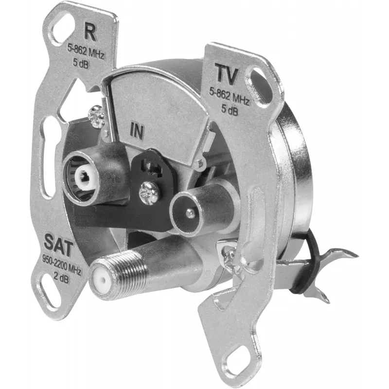 TechniSat TECHNIPRO SV600 V2 presa a muro per antenna a 3 fori con disaccoppiamento a diodi DC (TV, radio, SAT) 0004/3075