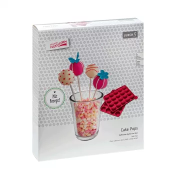 LURCH stampo per cake pop, silicone, 20 incavi, rosso, 23,0 x 18,5 cm 83027