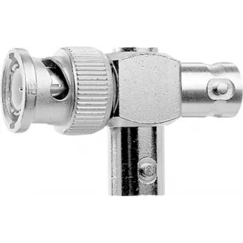 Telegärtner adattatore a T BNC, connettore maschio BNC su 2x connettore femmina BNC, 50 Ohm, ottone nichelato, contatti dorati J01005A0004